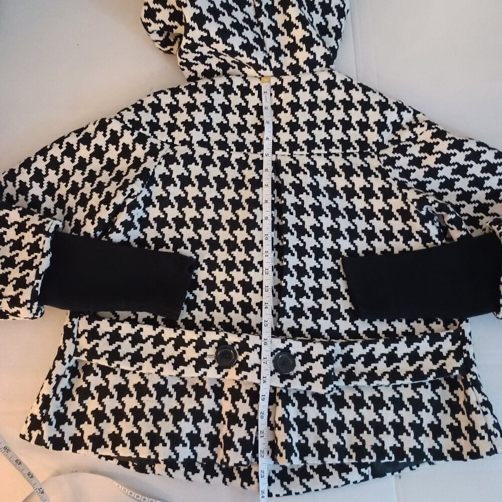 Therapy Houndstooth Swing Jacket Black & White Audrey Hepburn Style Women’s M - Picture 12 of 15